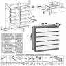 Комод высокий на десять выдвижных ящиков Мори МК1200.10 цвет графит/белый