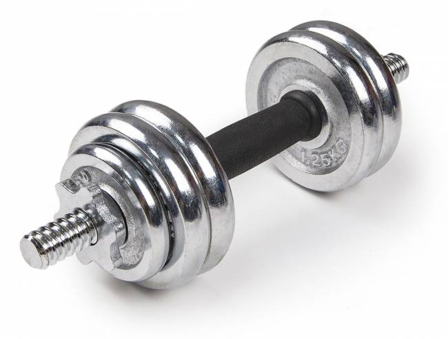 Набор гантелей хромированных AMETIST в чемодане 15 кг Набор гантелей хромированных AMETIST в чемодане 15 кг