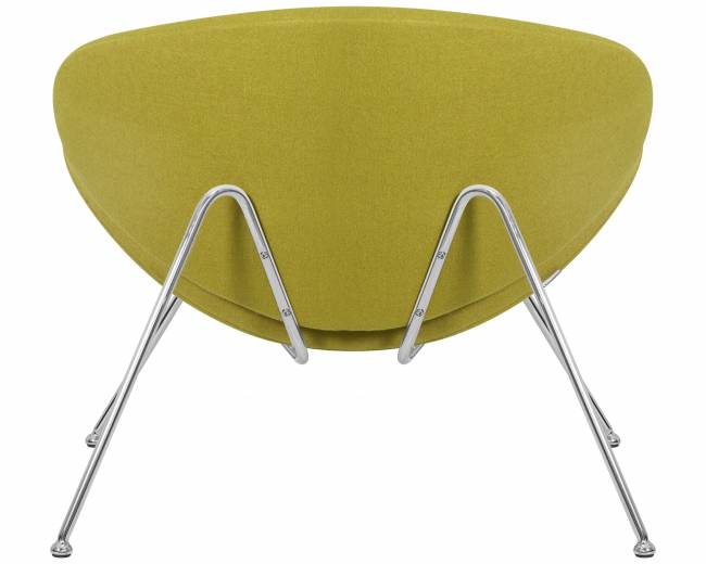 Кресло дизайнерское DOBRIN EMILY, светло-зеленая ткань AF3, хромированная сталь