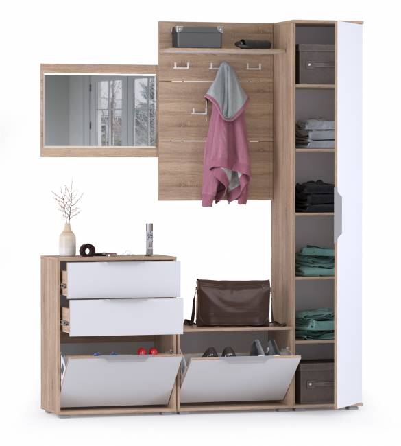 Куба Прихожая № 20 цвет дуб сонома/белый премиум