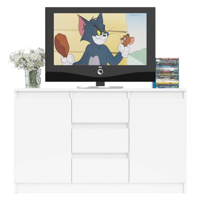 Комод-тумба три ящика и две дверки Мори МК1200.3 цвет белый