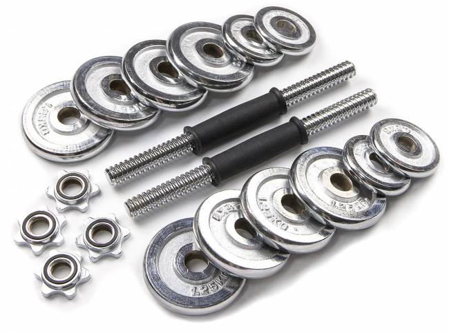 Набор гантелей хромированных "Atlas Sport" в чемодане 15 кг