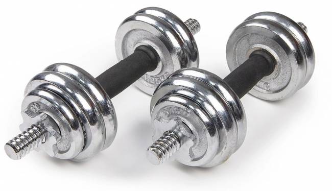 Набор гантелей хромированных "Atlas Sport" в чемодане 15 кг