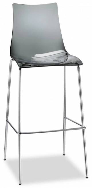 Стул барный прозрачный Zebra Antishock серый 510х530х1160 мм
