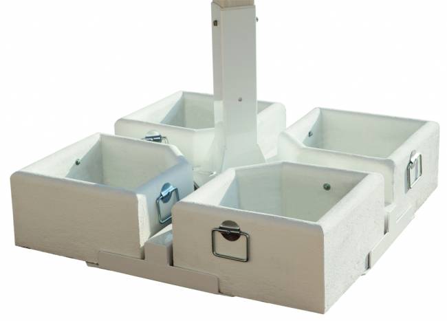 Зонт профессиональный четырехкупольный 6х6 м Alu Poker Starwhite белый, серо-коричневый 6000х6000 мм