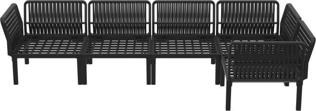 Комплект пластиковой мебели Portofino Lounge Corner черный, бежевый Комплект пластиковой мебели Portofino Lounge Corner черный, бежевый