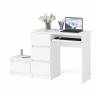 Компьютерный стол три ящика Мори МС-6 левый с тумбой 400 цвет белый