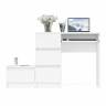 Компьютерный стол три ящика Мори МС-6 левый с тумбой 400 цвет белый