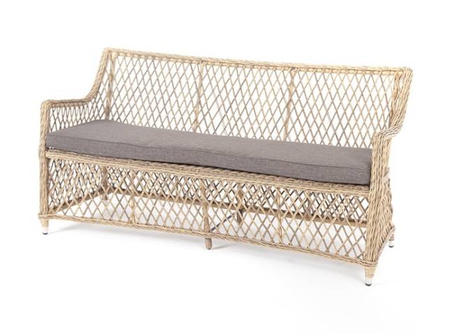 "Латте" диван двухместный из искусственного ротанга, цвет соломенный "Латте" диван двухместный из искусственного ротанга, цвет соломенный