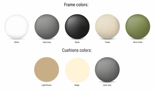 Комплект пластиковой мебели Portofino Lounge Corner темно-серый, бежевый Комплект пластиковой мебели Portofino Lounge Corner темно-серый, бежевый