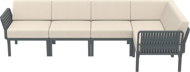 Комплект пластиковой мебели Portofino Lounge Corner темно-серый, бежевый Комплект пластиковой мебели Portofino Lounge Corner темно-серый, бежевый