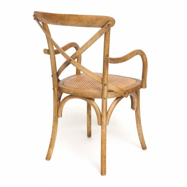 Стул с подлокотниками CROSS (mod.CB2008) дерево вяз, 91х55х52см, Груша (№3) натуральный дерево вяз