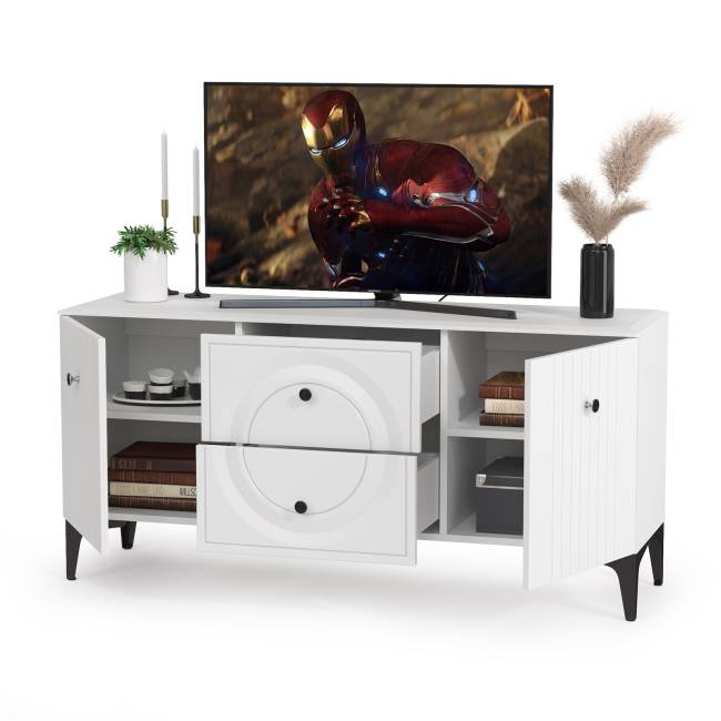 Тумба под ТВ Валенсия 16.45 цвет белый шагрень Тумба под ТВ Валенсия 16.45 цвет белый шагрень