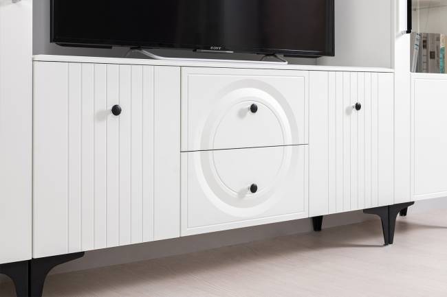 Тумба под ТВ Валенсия 16.45 цвет белый шагрень Тумба под ТВ Валенсия 16.45 цвет белый шагрень