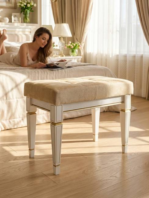 Банкетка Васко В 97Н белый ясень/золото