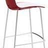 Стул барный пластиковый Zebra Bicolore белый, красный 510х530х1160 мм