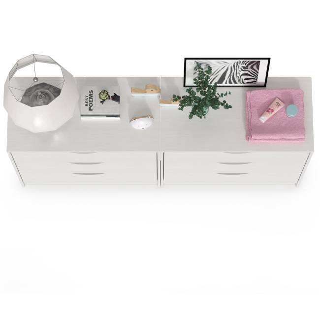 Два комода три ящика Уна цвет белый Два комода три ящика Уна цвет белый