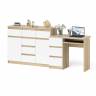 Тумба-комод Мори МК1200.4 и стол компьютерный МС-6 левый цвет дуб сонома/белый