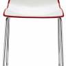 Стул полубарный пластиковый Zebra Bicolore хром, белый, красный 480х510х1030 мм Стул полубарный пластиковый Zebra Bicolore хром, белый, красный 480х510х1030 мм