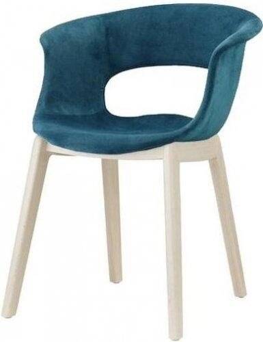 Кресло с обивкой Natural Miss B Pop натуральный бук, морская волна 580х600х770 мм