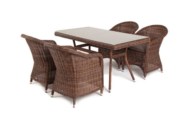 "Латте - 140 R" обеденная группа плетеная, цвет коричневый "Латте - 140 R" обеденная группа плетеная, цвет коричневый