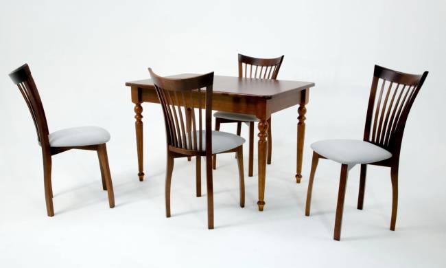 Обеденная группа Вивальди 120 со стульями Миранда орех/серый