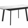 Стол DikLine SFH125 стекло Оптивайт Белый мрамор/подстолье черное Стол DikLine SFH125 стекло Оптивайт Белый мрамор/подстолье черное