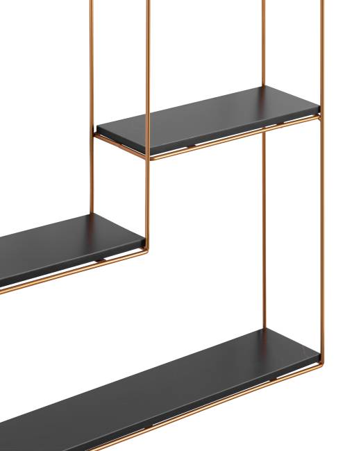 Полка Square золотая черный мрамор