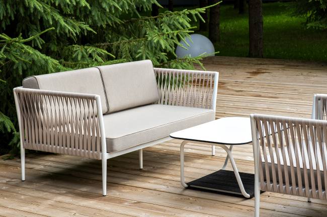 "Касабланка" лаунж-зона плетеная из роупа 4-местная, цвет серо-коричневый