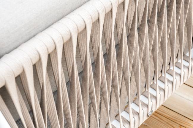 "Касабланка" лаунж-зона плетеная из роупа 4-местная, цвет серо-коричневый