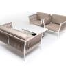 "Касабланка" лаунж-зона плетеная из роупа 4-местная, цвет серо-коричневый