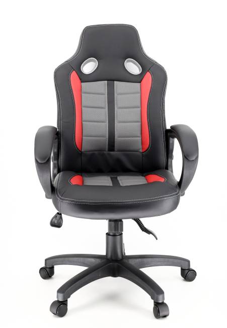 Кресло Everprof Forsage TM Экокожа черно/красно/серый