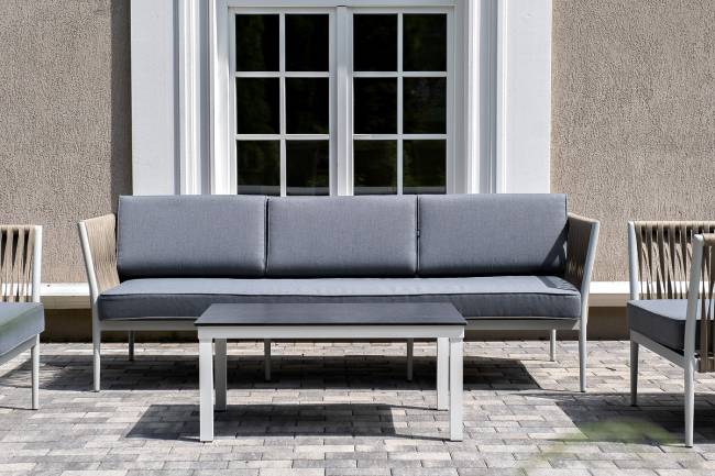 "Касабланка" лаунж-зона плетеная из роупа 5-местная, цвет серый "Касабланка" лаунж-зона плетеная из роупа 5-местная, цвет серый