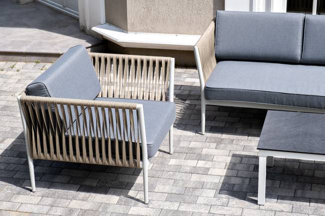 "Касабланка" лаунж-зона плетеная из роупа 5-местная, цвет серый "Касабланка" лаунж-зона плетеная из роупа 5-местная, цвет серый