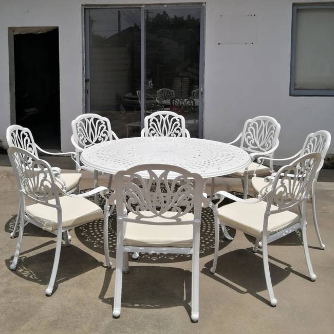 Белая мебель из литого алюминия Patty 8