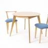 Стол Сканди К 100 натур со стульями Франк натур рогожка синий