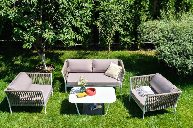 "Касабланка" лаунж-зона плетеная из роупа 4-местная, цвет серо-коричневый "Касабланка" лаунж-зона плетеная из роупа 4-местная, цвет серо-коричневый