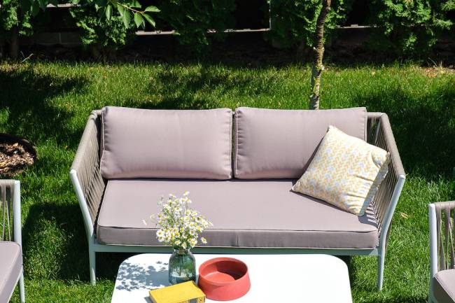 "Касабланка" лаунж-зона плетеная из роупа 4-местная, цвет серо-коричневый "Касабланка" лаунж-зона плетеная из роупа 4-местная, цвет серо-коричневый