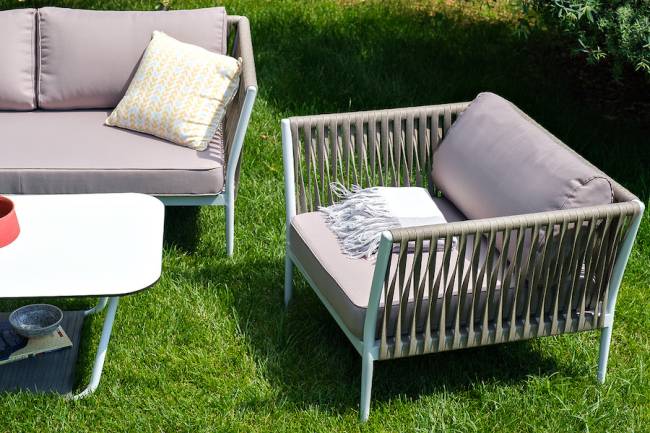 "Касабланка" лаунж-зона плетеная из роупа 4-местная, цвет серо-коричневый "Касабланка" лаунж-зона плетеная из роупа 4-местная, цвет серо-коричневый