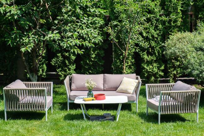 "Касабланка" лаунж-зона плетеная из роупа 4-местная, цвет серо-коричневый "Касабланка" лаунж-зона плетеная из роупа 4-местная, цвет серо-коричневый