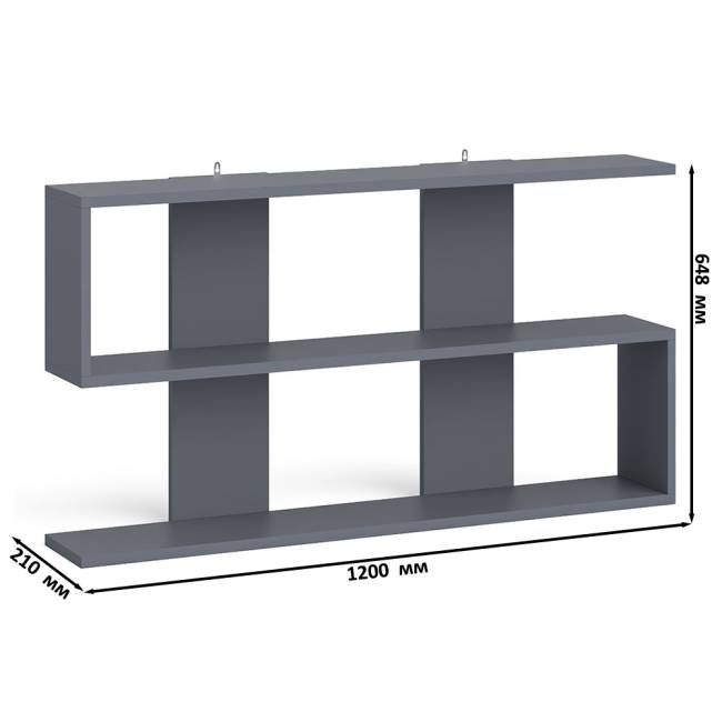 Угловой стол компьютерный Мори МС-16 левый с тумбочкой с ящиком 400 и полкой на 1200 цвет графит