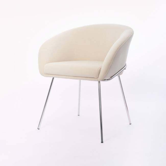 Дизайнерский стул Elegans бежевый, основание хром Дизайнерский стул Elegans бежевый, основание хром