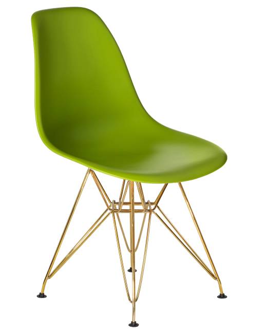 Стул обеденный DOBRIN DSR, ножки золотые, цвет салатовый (G-08)