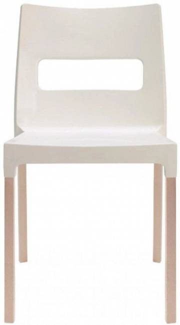 Стул пластиковый Natural Maxi Diva отбеленный бук, лен 500х530х840 мм