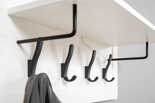 Мебельная стенка для прихожей Остин № 61 цвет белый шагрень/дуб крафт золотой Мебельная стенка для прихожей Остин № 61 цвет белый шагрень/дуб крафт золотой