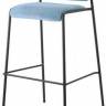 Стул барный с обивкой Lisa антрацит, голубой 500х500х990 мм Стул барный с обивкой Lisa антрацит, голубой 500х500х990 мм