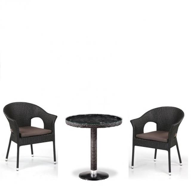 Кофейны комплект плетеной мебели T601/Y79A-W53 Brown (2+1) Кофейны комплект плетеной мебели T601/Y79A-W53 Brown (2+1)