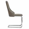 Стул FRATELLI ( mod.8415 ) металл/экокожа/хром, 44х62х97х47см, пепельно-коричневый ( окантовка  слон.  кость ) (Комплект из 4 шт.) пепельно-коричневый ( окантовка  слон.  кость ) металл/экокожа/хром