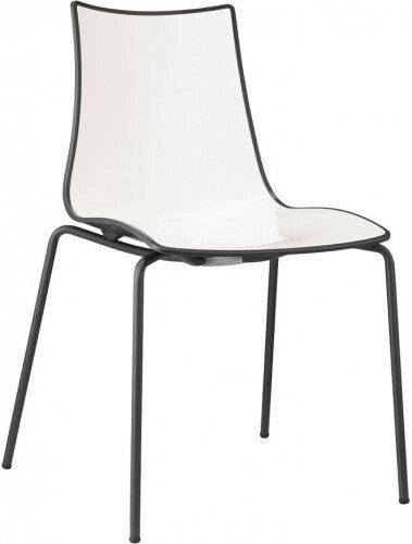 Стул пластиковый Zebra Bicolore 4 legs антрацит, белый, антрацит 550х520х830 мм