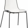 Стул пластиковый Zebra Bicolore 4 legs антрацит, белый, антрацит 550х520х830 мм